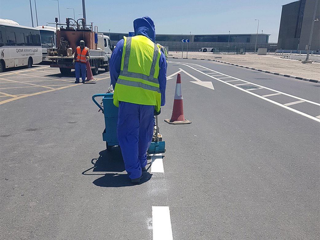 Qatar Airport, Road Lining Work
